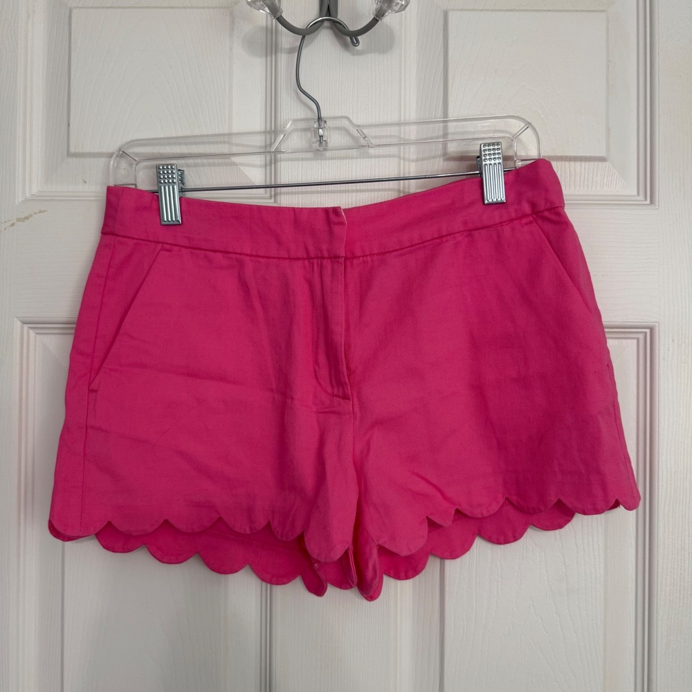 Crewcuts Girls Pink Scalloped Hem Cotton Chino Shorts Size 16 NWT
